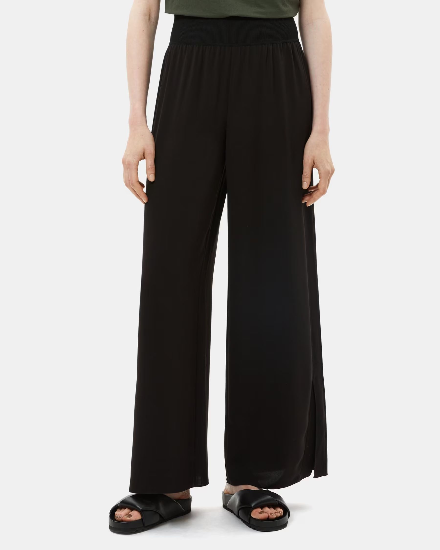 Slit Wide-Leg Pant in Crepe | Theory Outlet