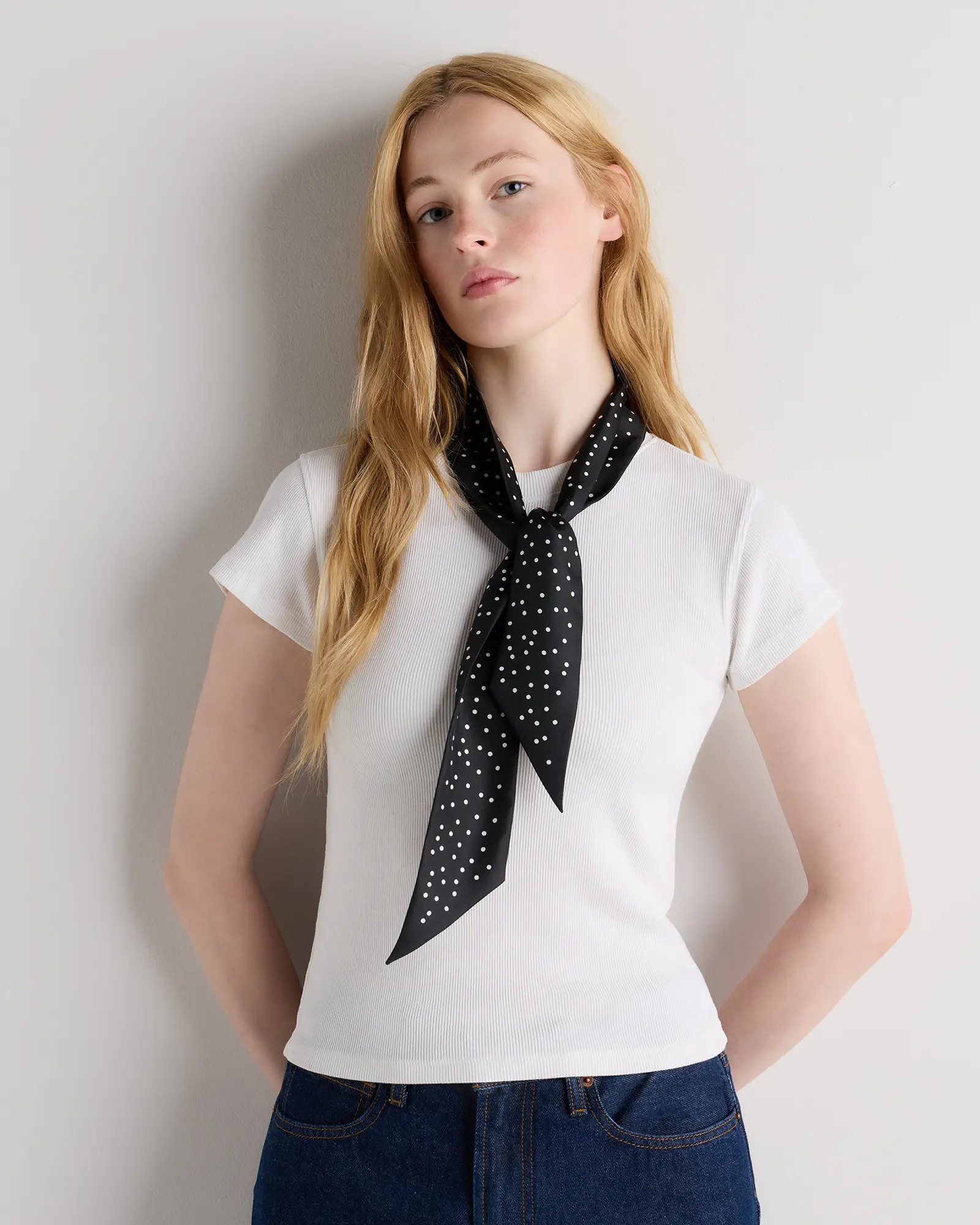 100% Silk Printed Skinny Scarf | Quince