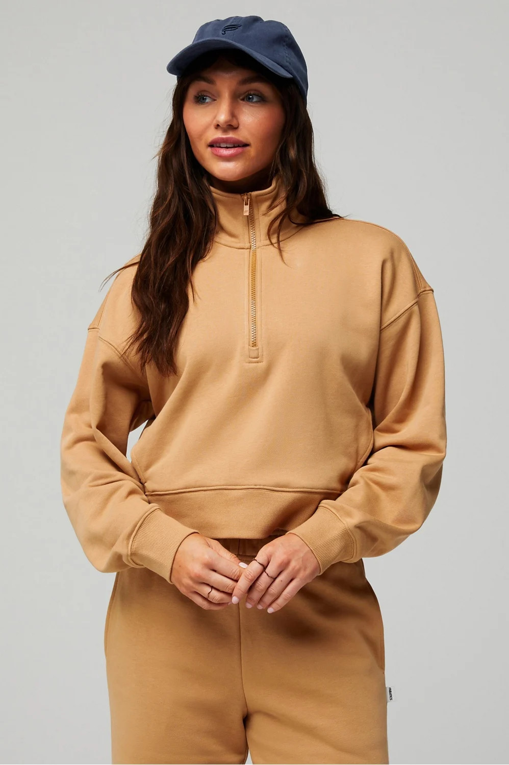 Year Round Terry Half Zip Sweatshirt | Fabletics - North America
