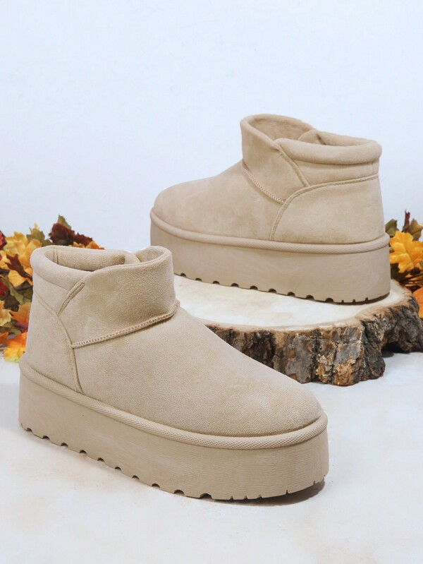 Faux Leather Lug Sole Ankle Booties | SHEIN