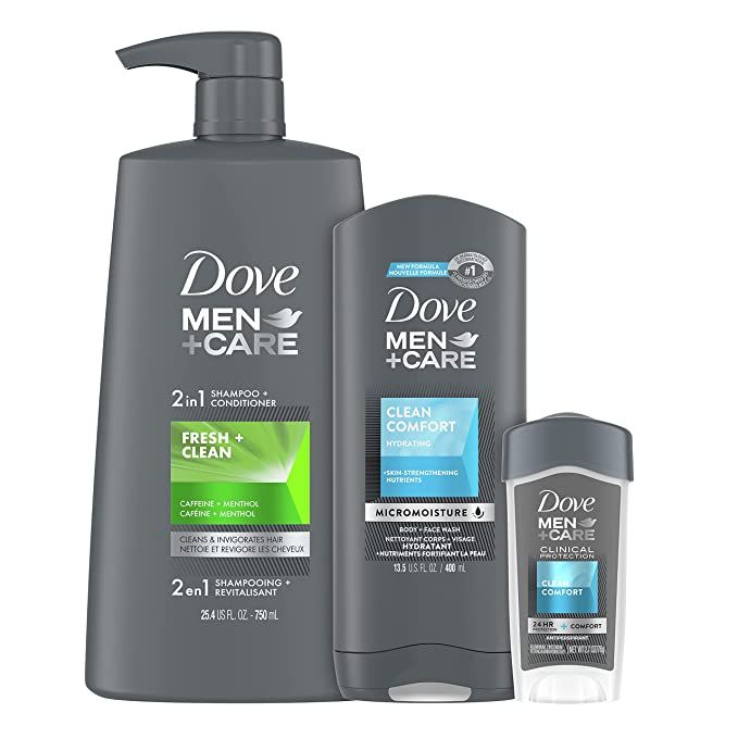 Dove Men+Care Hair + Skin Care Regimen Personal Care for Men Clean Comfort + Fresh & Clean Body W... | Amazon (US)