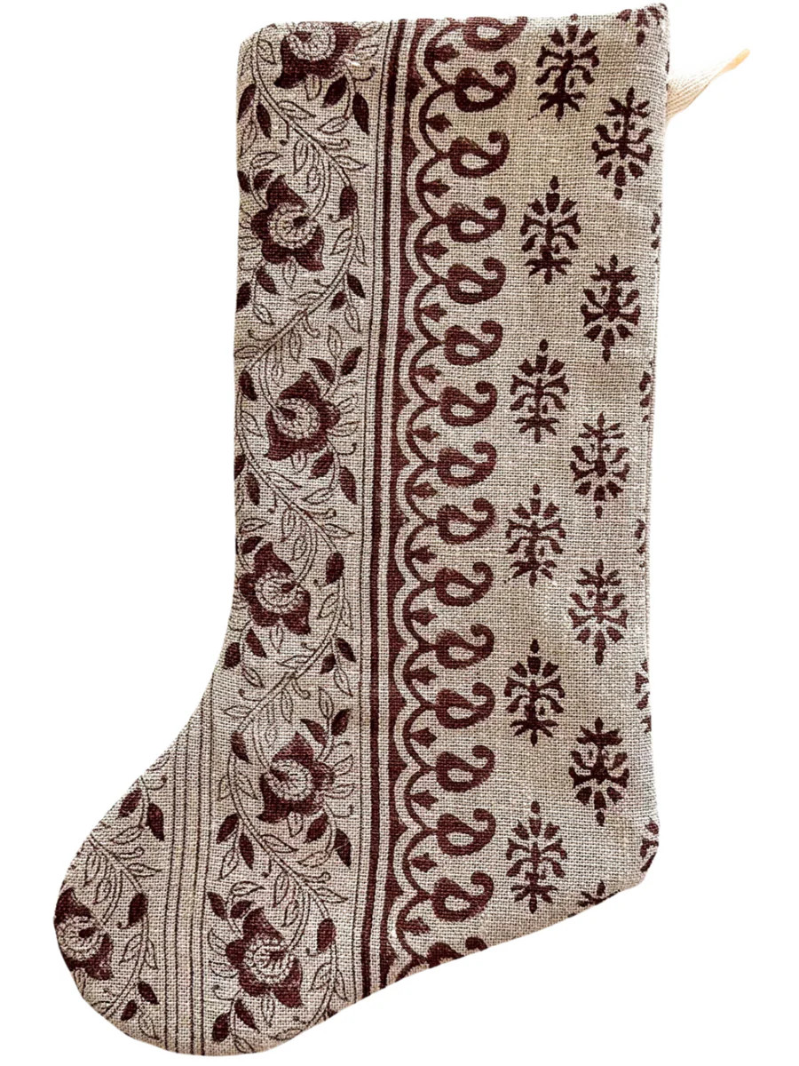 Cypress Floral | Boho Christmas Stocking | Hackner Home (US)