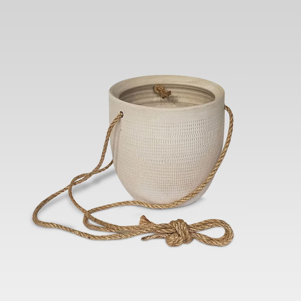 6"" Textured Ceramic Hanging Planter - White - Threshold | Target
