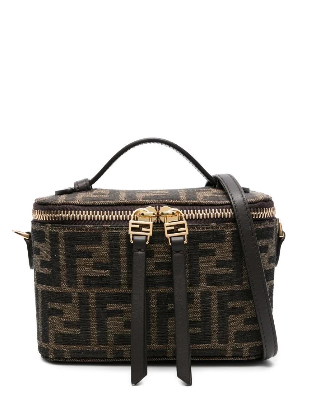 FENDI Vanity FF-pattern top-handle Mini Bag | Brown | FARFETCH | Farfetch Global