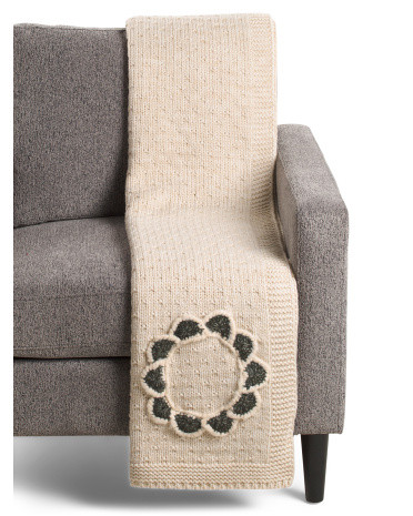 Knitted Sweater Wreath Throw | Polyester/Acrylic | Marshalls