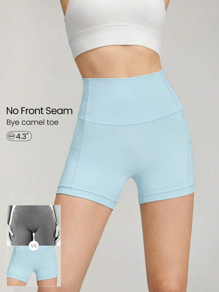 GLOWMODE 4.3" FeatherFit™ Anti-Slip Pocket Bike Shorts Non Front Seam Low Impact Cycling Running Gym Workout | SHEIN