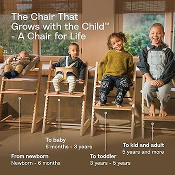 Tripp Trapp by Stokke Adjustable Wooden Natural Baby High Chair (Chair Only) | Amazon (US)