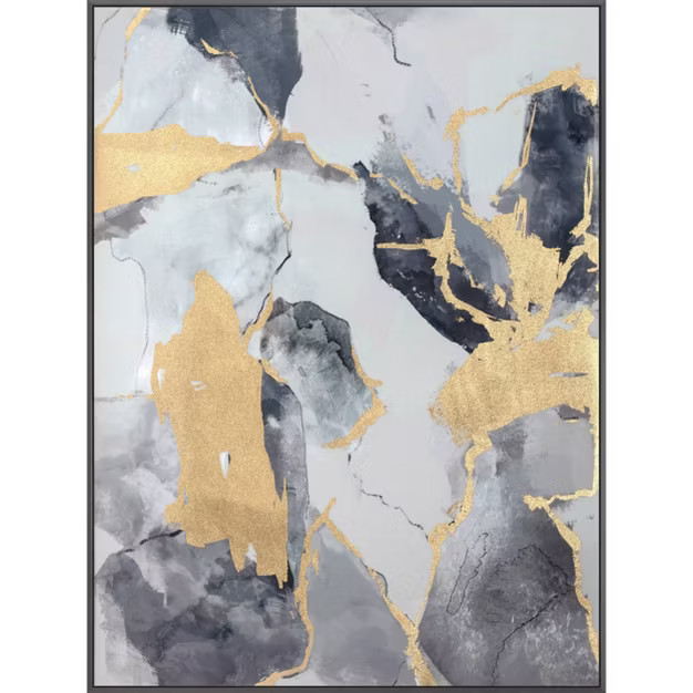 30" x 40" Unearthed Modern Framed Canvas Art with Embellishment Gold - Tyler & Finn | Target