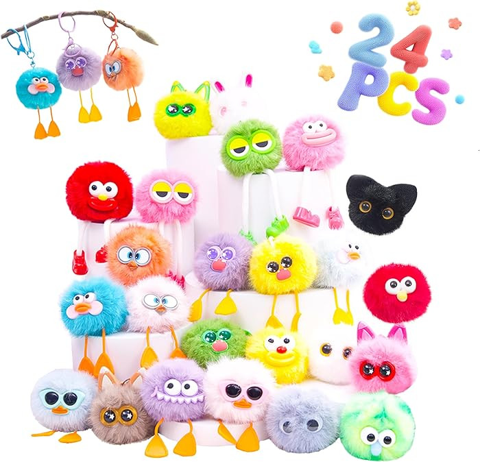 24 PCs Kids Keychains - Keychain Valentines Day Gifts for Kids Classroom Birthday Goodie Bags Stu... | Amazon (US)