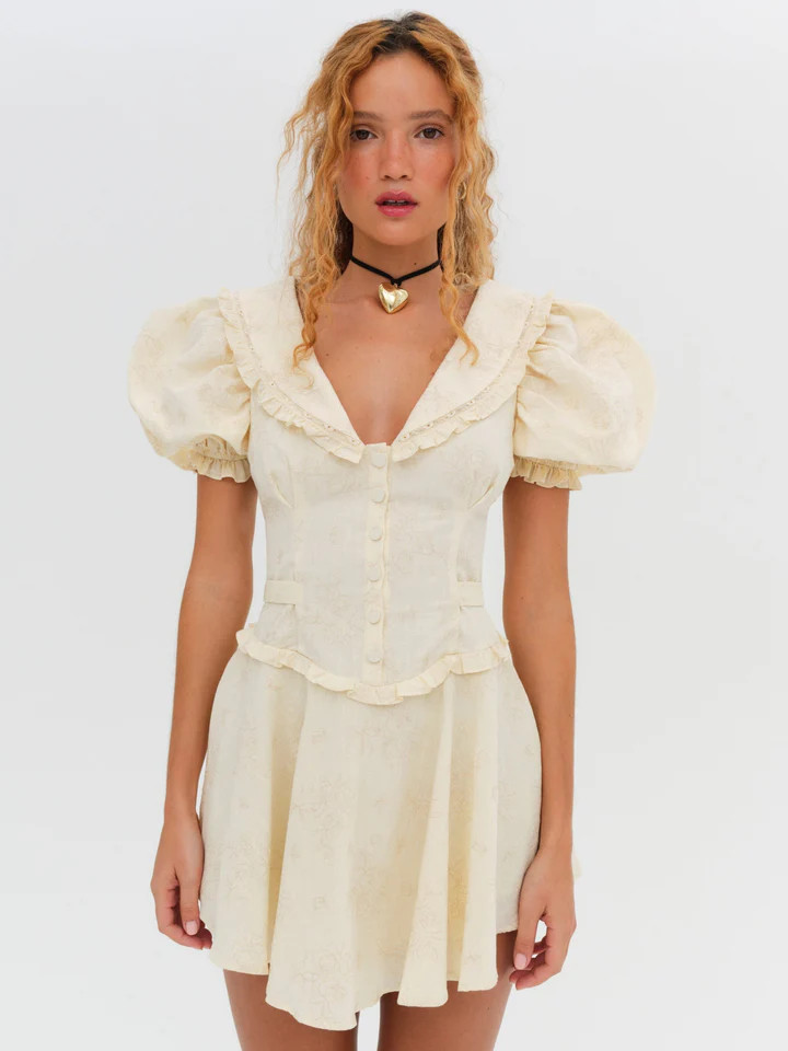 Gigi Mini Dress — Beige | For Love & Lemons
