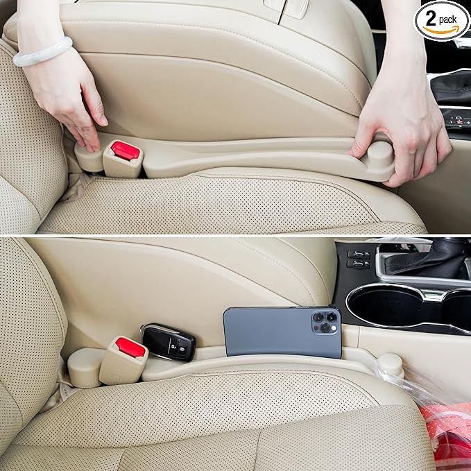 Car Seat Gap Filler 2 pack Soft Foam Multifunctional Seat Side Gap Filler with Organizer & Hook F... | Amazon (US)