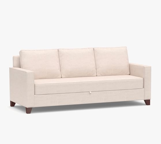 Cameron Square Arm Upholstered Pull-Up Platform Sleeper Sofa | Pottery Barn (US)