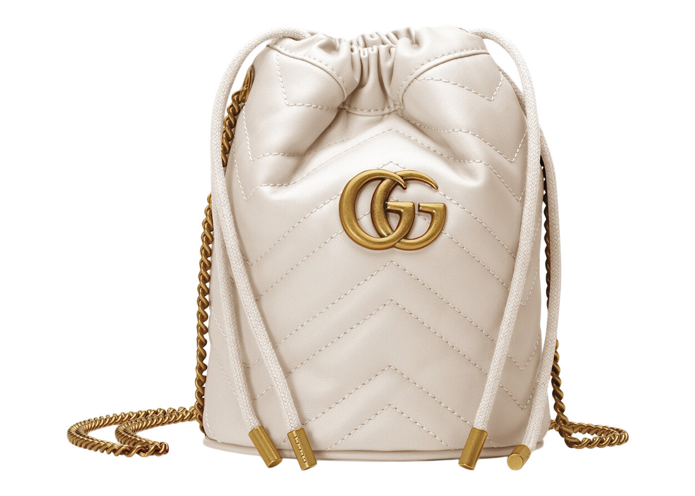 Women's Gucci GG Marmont Bucket Bag Mini Matelasse in White | StockX