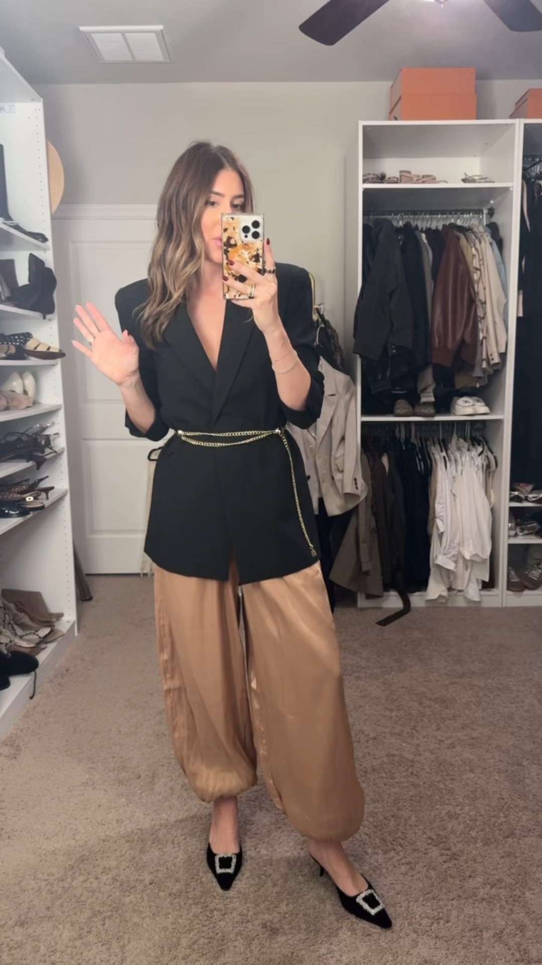 Exact blazer is old, wearing small in pants but maybe could go down, they’re a little big  

#LTKHoliday #LTKSeasonal #LTKStyleTip