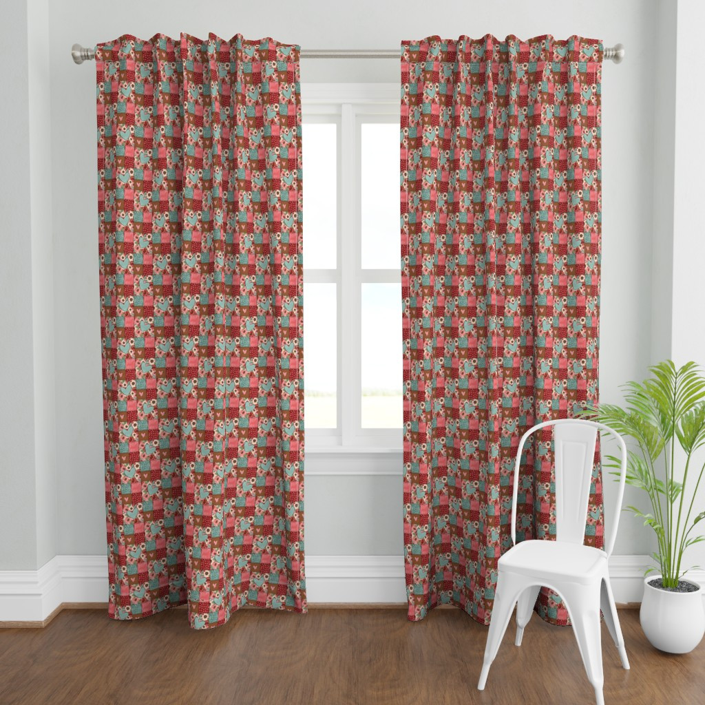 Curtain in Valentine Hearts Patchwork Quilt | Spoonflower