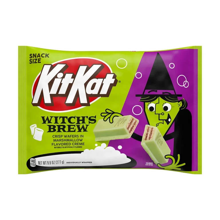 Kit Kat Witch's Brew Marshmallow Flavored Creme Wafer Snack Size, Halloween Candy Bag, 9.8 oz | Walmart (US)
