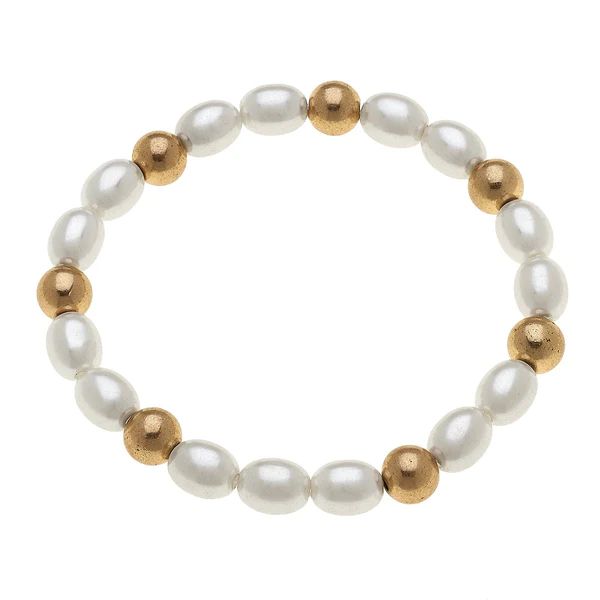 Elizabeth Stretch Bracelet In Ivory Pearl | CANVAS