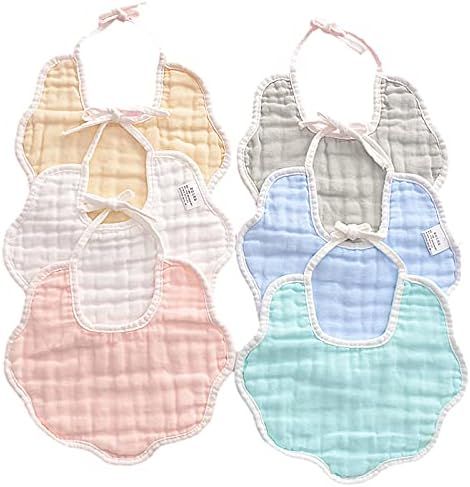 Amazon.com: 6 Pack Muslin Baby Bandana Drool Bibs Soft & Absorbent Drooling Bibs Baby Bibs for Dr... | Amazon (US)