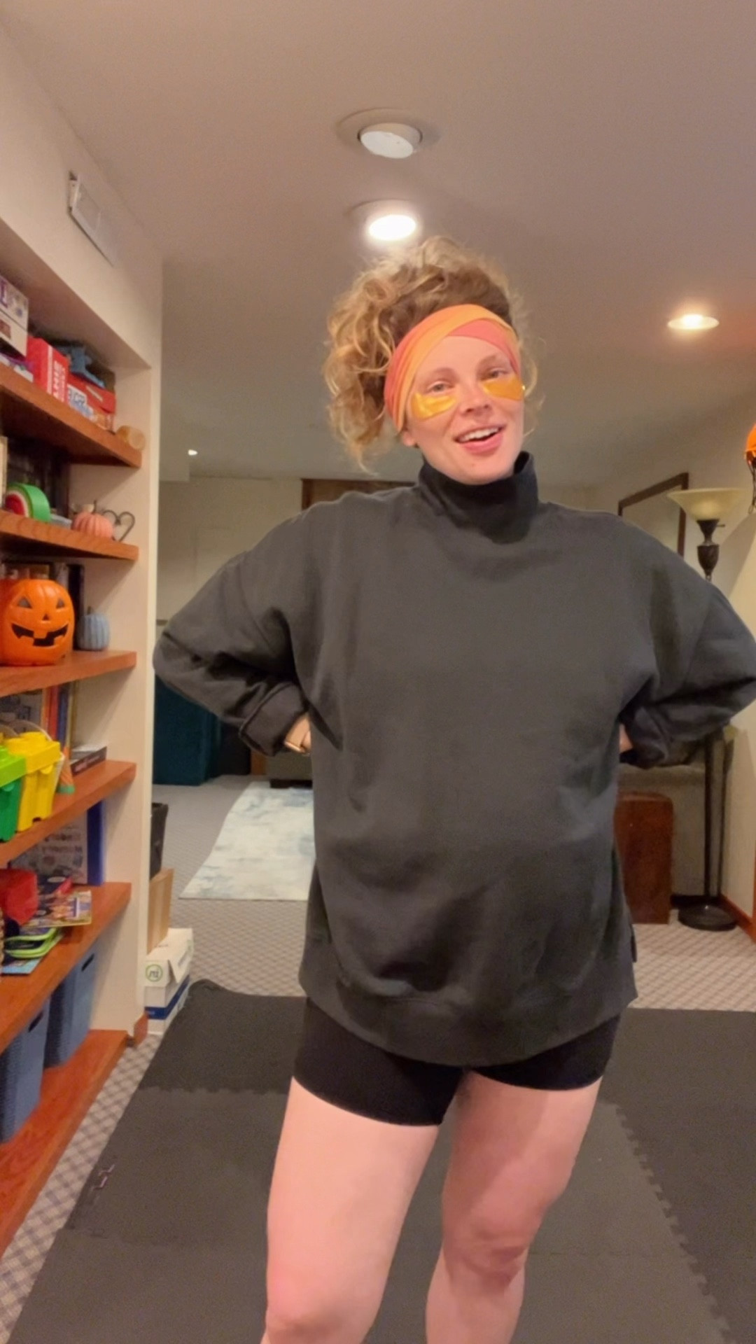 This mock neck is hitting all the spots 😍 wearing a size large in mock neck, size 8 in shorts, size large in sports bra, size medium in crop top. Linked all the accessories as well! 

29 weeks 1 day 🥹

#LTKBump #LTKActive