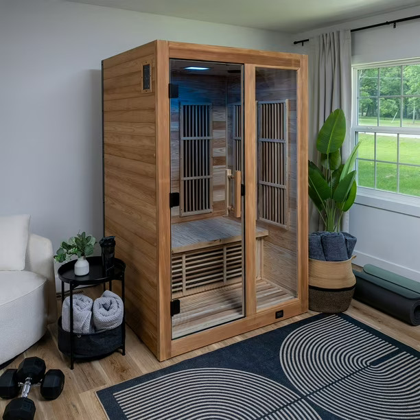 Backyard Discovery 2-Person Cedar Wood Indoor Infrared Sauna with Red Light Therapy & Chromothera... | Sam's Club