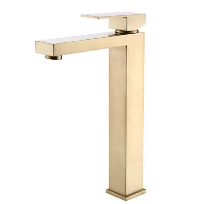 Contemporary Bathroom Gold Faucet - Cartridge Valve And Deck-Mounted Style Luxury Brushed Sink Tap Ceramic Filler Deck Mounted Design | Wayfair North America