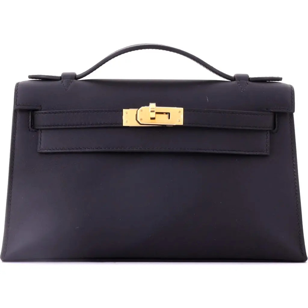 Pre-Owned Hermes Kelly Pochette Swift in Noir at Nordstrom, Size X-Small | Nordstrom