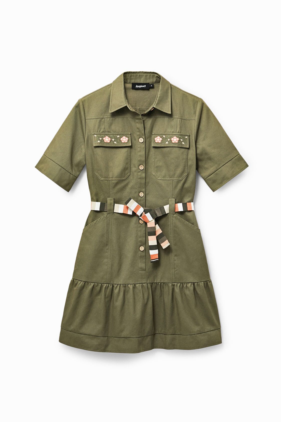 Khaki shirt dress | Desigual (UK)