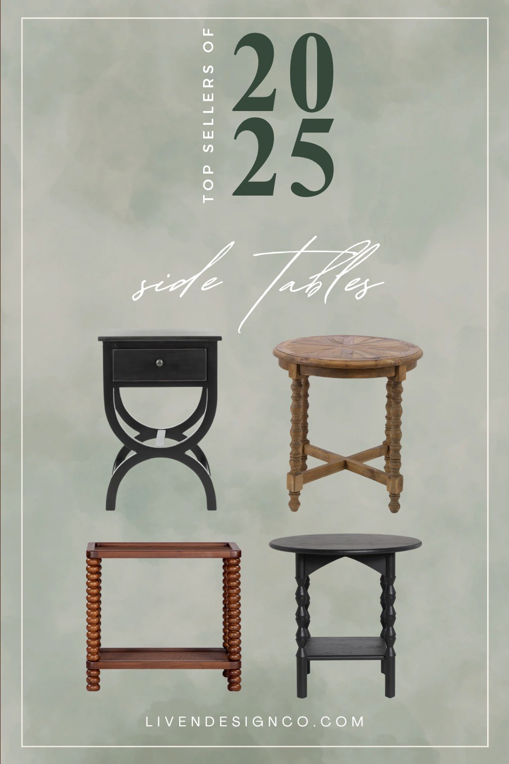 Best sellers of 2025. Side table. Accent table. End table. Turned wood legs table. Living room. Nightstand. Spindle table

