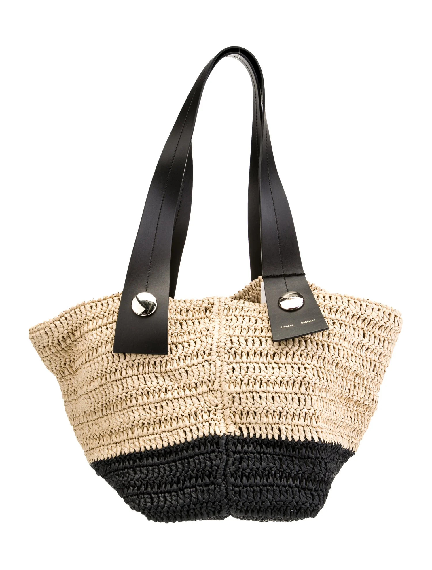 Leather Trimmed Raffia Tote w/Tags | The RealReal