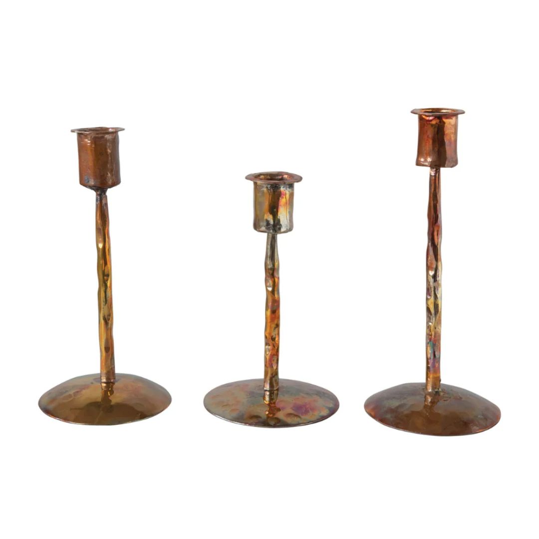 COPPER TAPER HOLDERS (Set of 3) | Cooper at Home