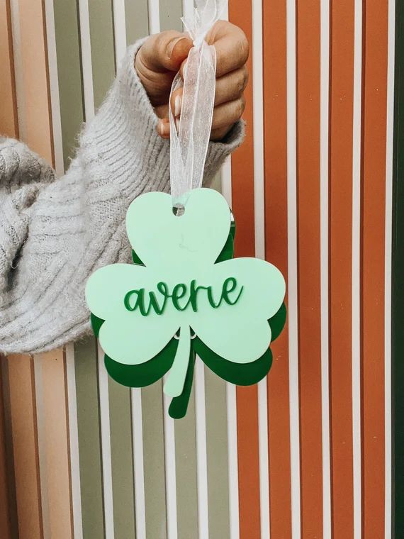 Shamrock Tag, Personalized St. Patrick's Day Basket Name Tag, Basket Tag, St. Patrick's Day, Name... | Etsy (US)
