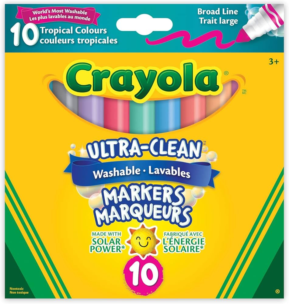 Crayola 10-Count Washable Ultra-Clean Broad Line Markers Tropical Arts & Crafts (58-7811) | Amazon (CA)