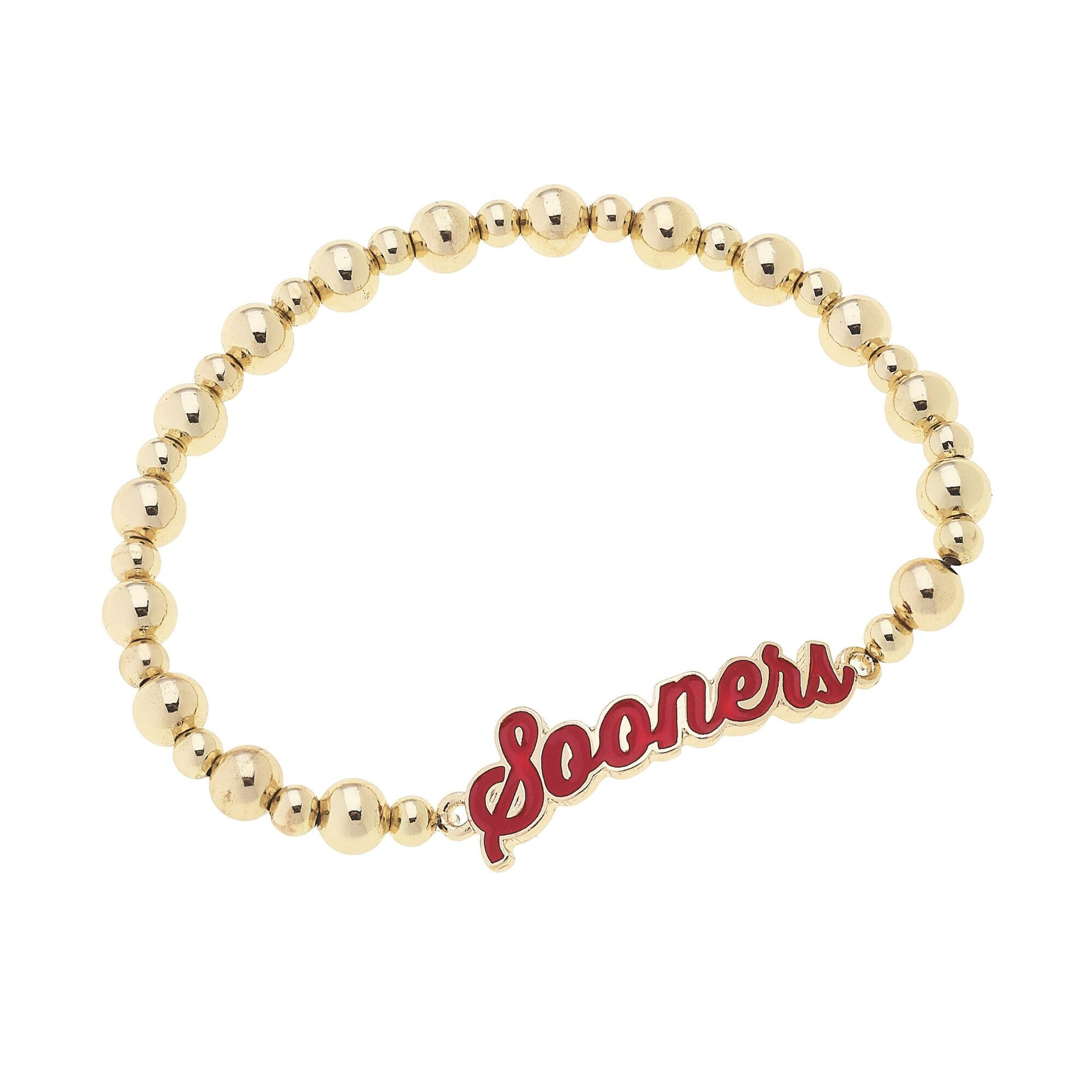Oklahoma Sooners CANVAS Style 18k Gold-Plated Script Stretch Bracelet | Fanatics