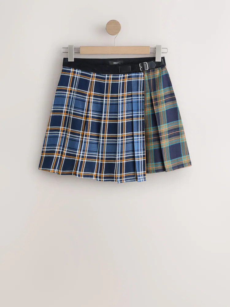 Blue/Green Spliced Check Mini Skirt | Next EU