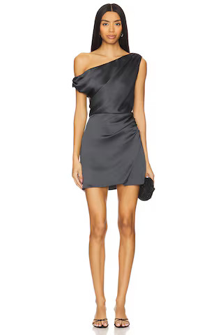 Show Me Your Mumu Jodie Mini Dress in Gunmetal Hammered Satin from Revolve.com | Revolve Clothing (Global)