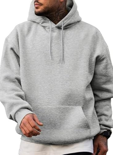 JMIERR Mens Casual Cotton Hooded Collar Drawstring Hoodies Pullover Sweatshirts Casual Long Sleev... | Amazon (US)