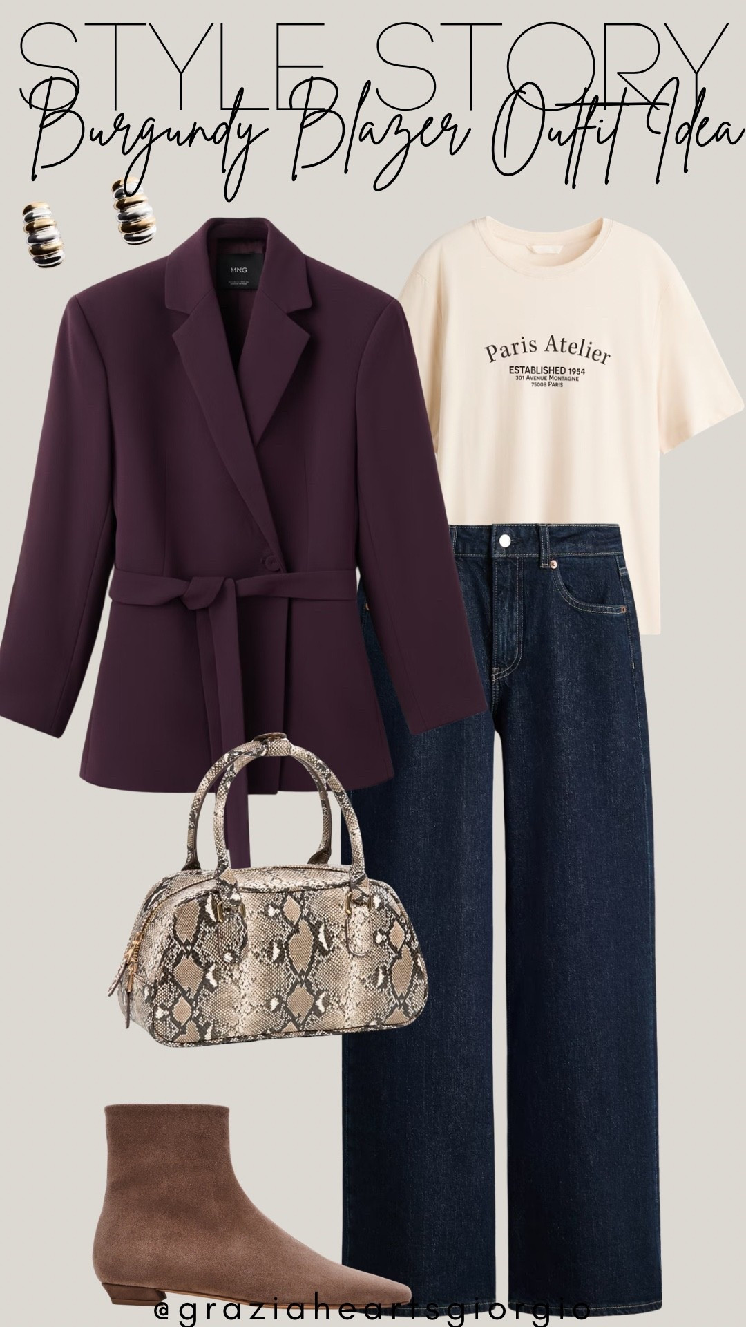 Burgundy Blazer Outfit Idea 
.
#burgundy

#LTKootd #LTKgrwm