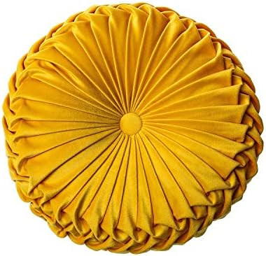 Throw Pillow for Couch Decorative 3D Pumpkin Round Velvet Cushion for Sofa Bed Chair Floor 15"X15... | Amazon (US)