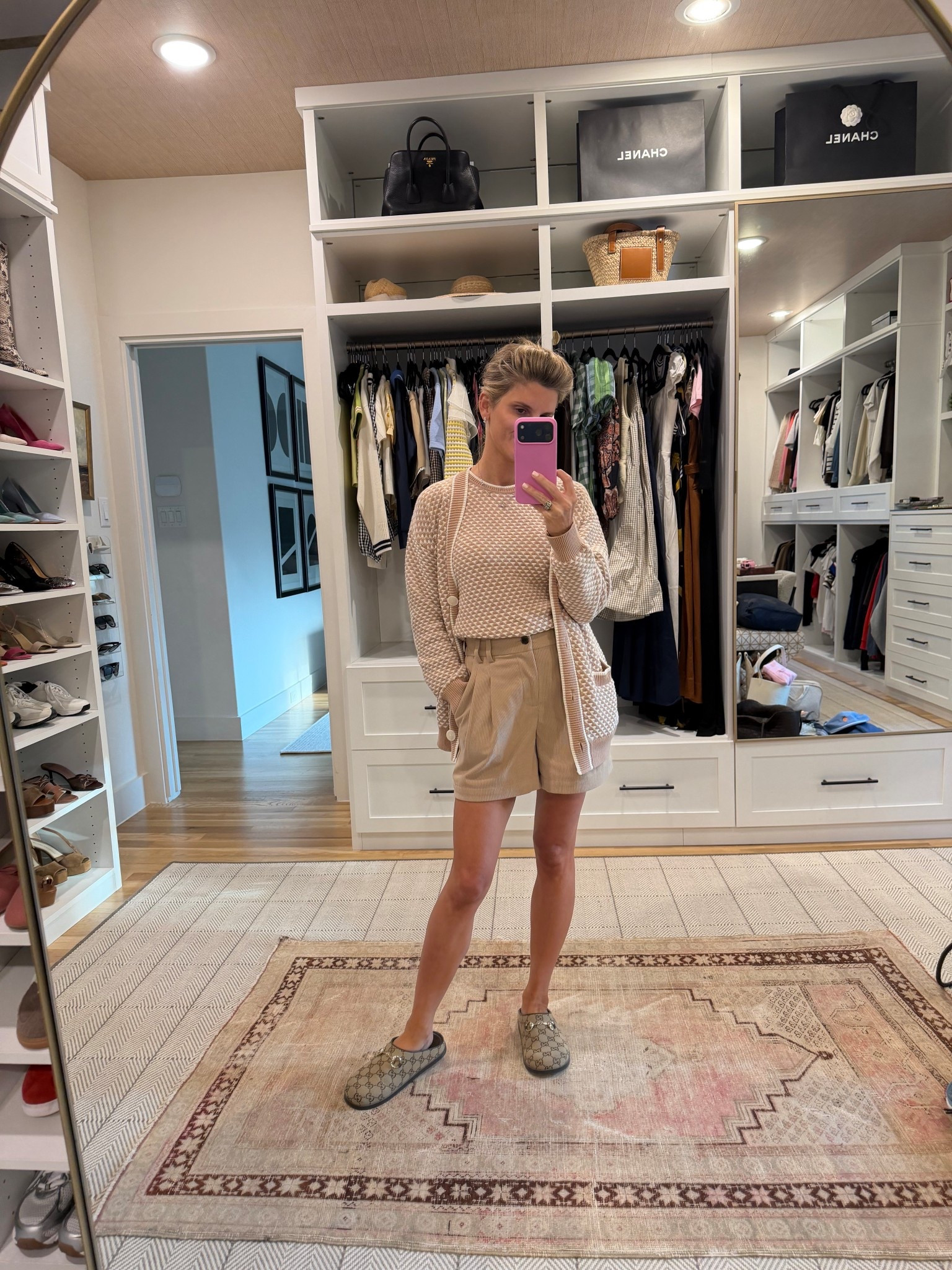 Varley knit tank + cardigan. Wearing XS in both! 