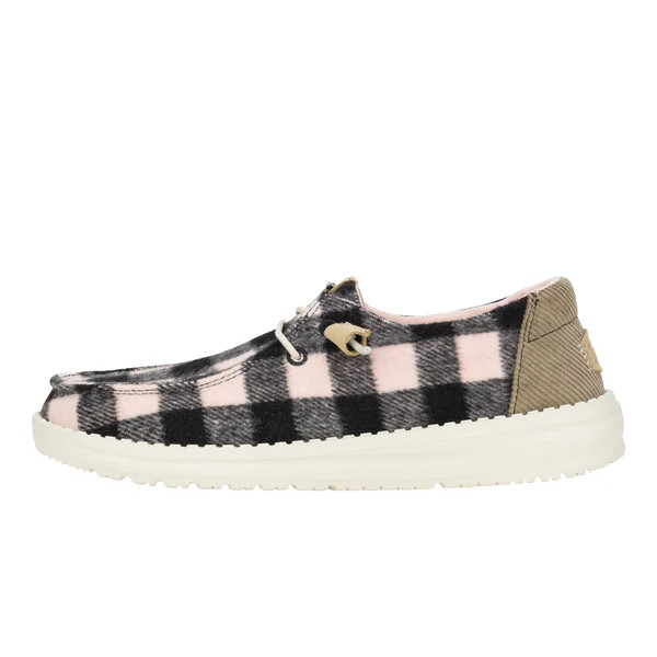 Wendy Buffalo Plaid - Pale Pink/Black | HEYDUDE