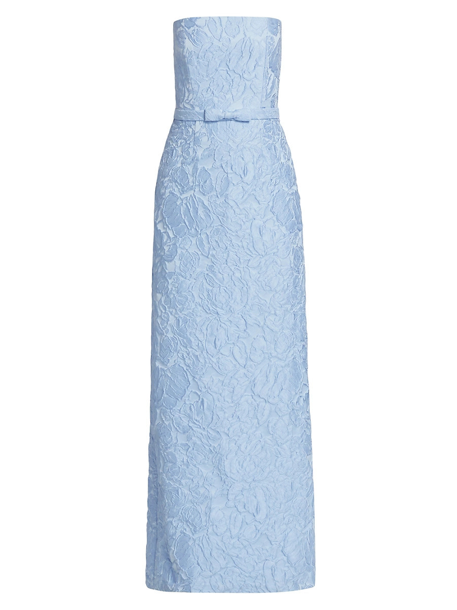 Women's Sophia Jacquard Relief Strapless Gown - Ice Blue - Size 0 | Saks Fifth Avenue