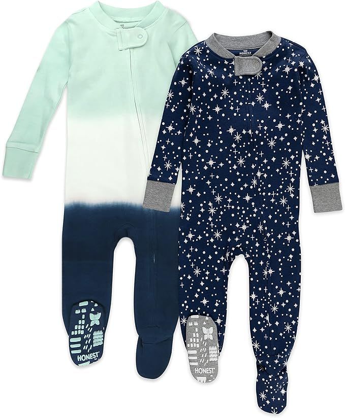 HonestBaby Baby 2-Pack Organic Cotton Snug-fit Footed Pajamas | Amazon (US)