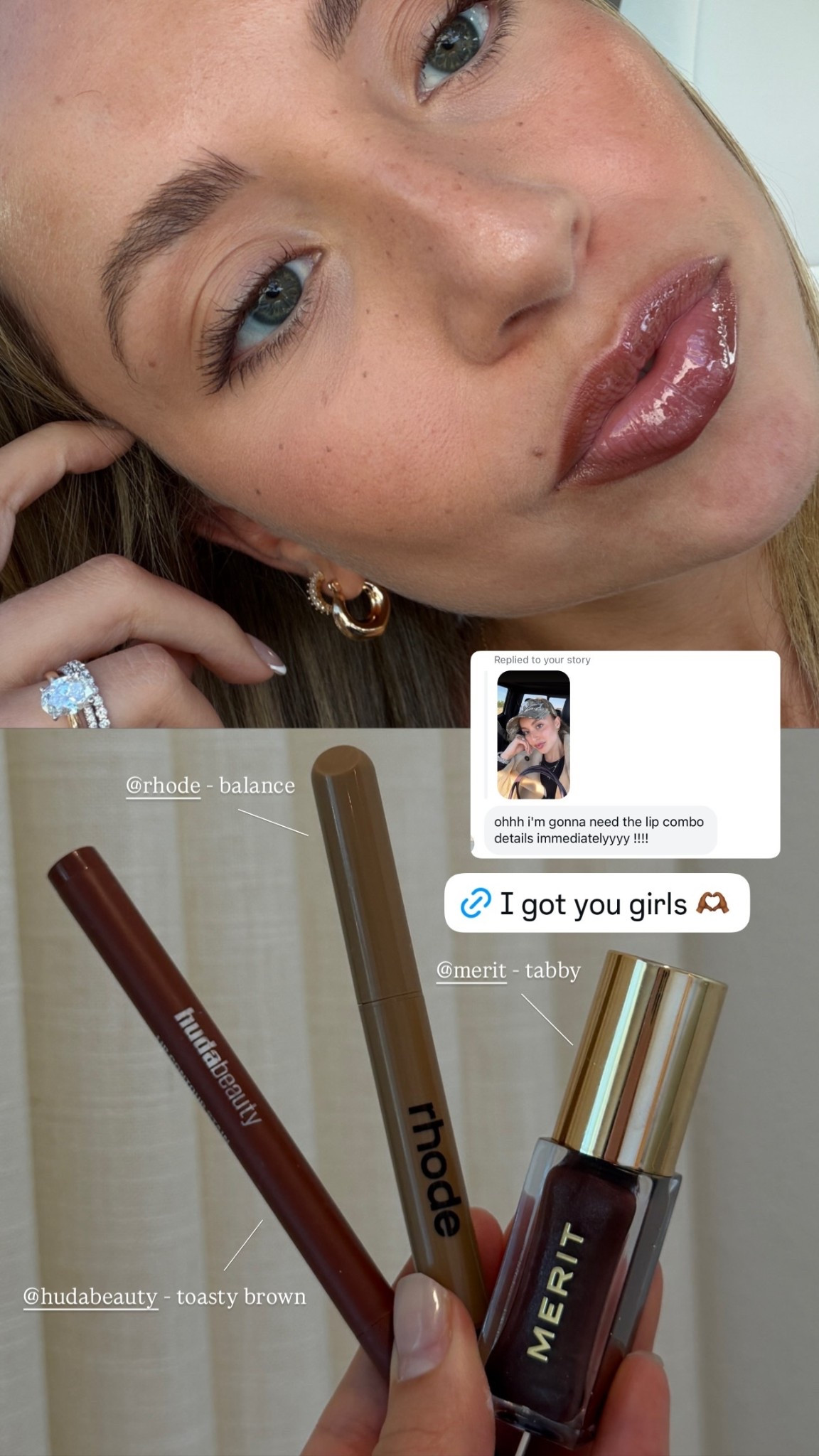 My lip combo today!

@merit - tabby 
@hudabeauty - toasty brown 
@rhode - balance

#LTKBeauty #LTKootd