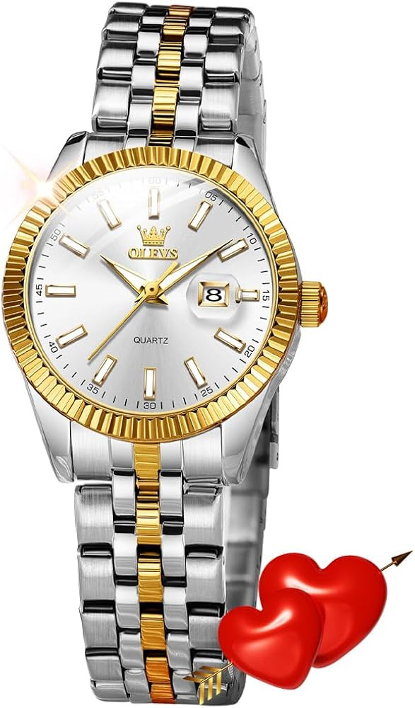 OLEVS Womens Watches Diamond Luxury Dress Gold Wrist Watch Stainless Steel Waterproof Luminous Da... | Amazon (US)