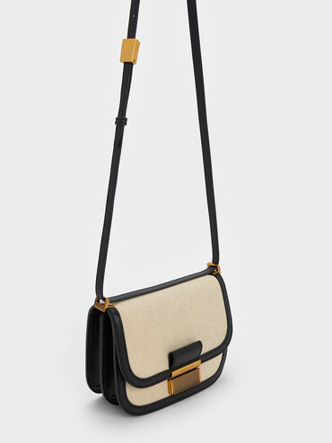 Charlot Canvas Crossbody Bag
 - Black | Charles & Keith UK