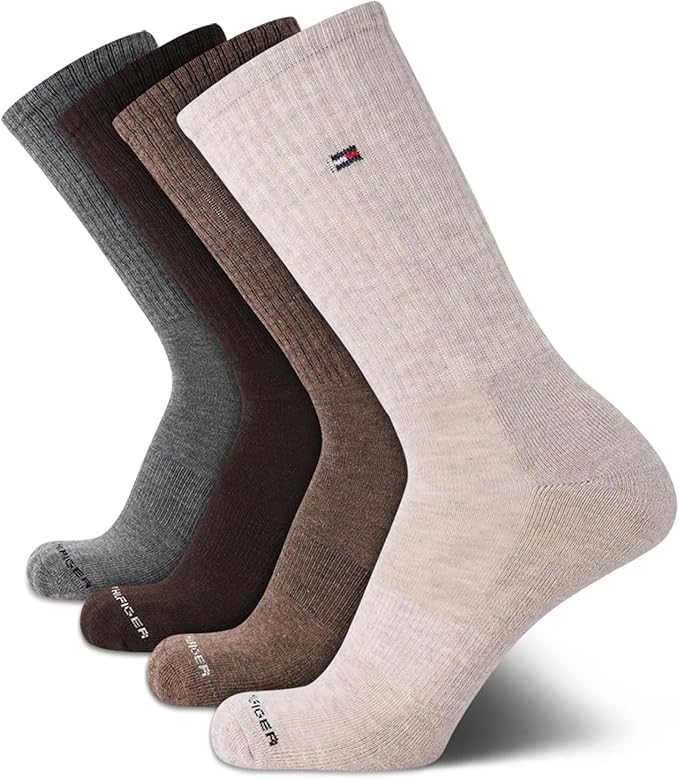 Tommy Hilfiger Men's Athletic Cushion Crew Socks (4 Pack) | Amazon (US)