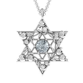Pomegranate Branch Star of David Pendant | Jewlr