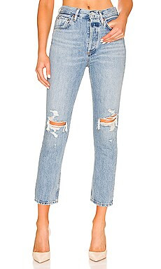 AGOLDE Riley High Rise Straight Crop in Blitz from Revolve.com | Revolve Clothing (Global)