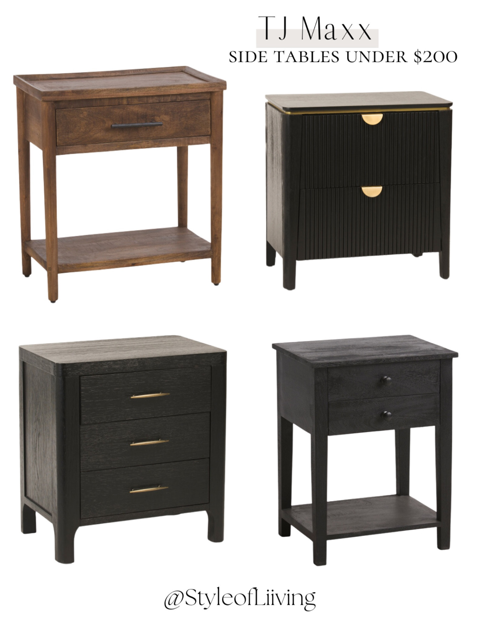 TJ Maxx side tables under $200! Nightstands with drawers. Storage space.

#LTKFamily #LTKStyleTip #LTKHome