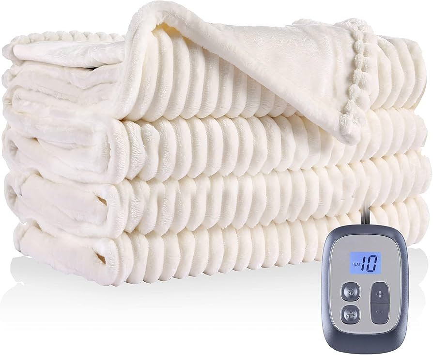 Electric Heated Blanket 72 x84 Inches Full Size with 12 Hours Auto-Off and 10 Heating Levels Heat... | Amazon (US)